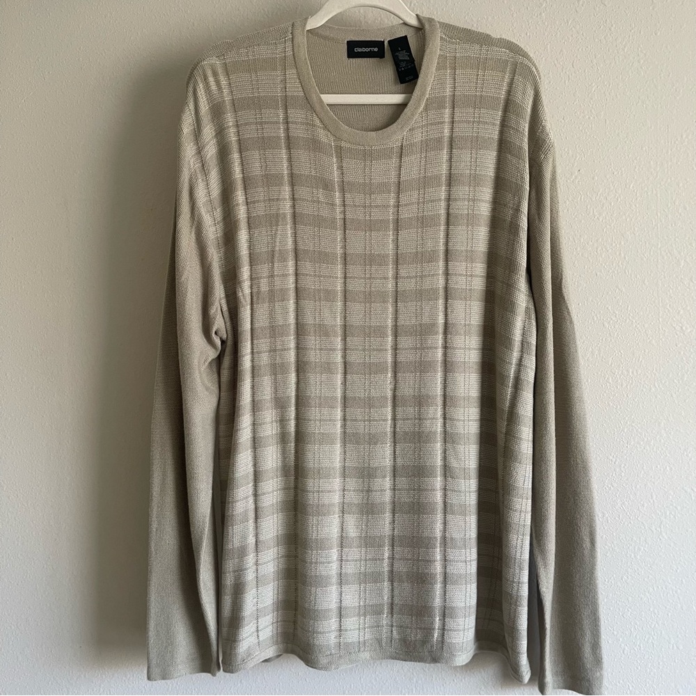 Calvin Klein cotton blend Cream Crewneck men’s sweater size Large